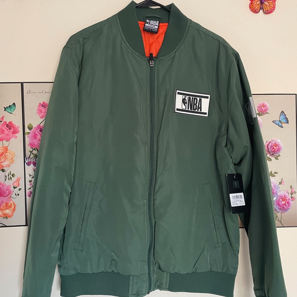 Mens NBA military green coat jacket New with tags